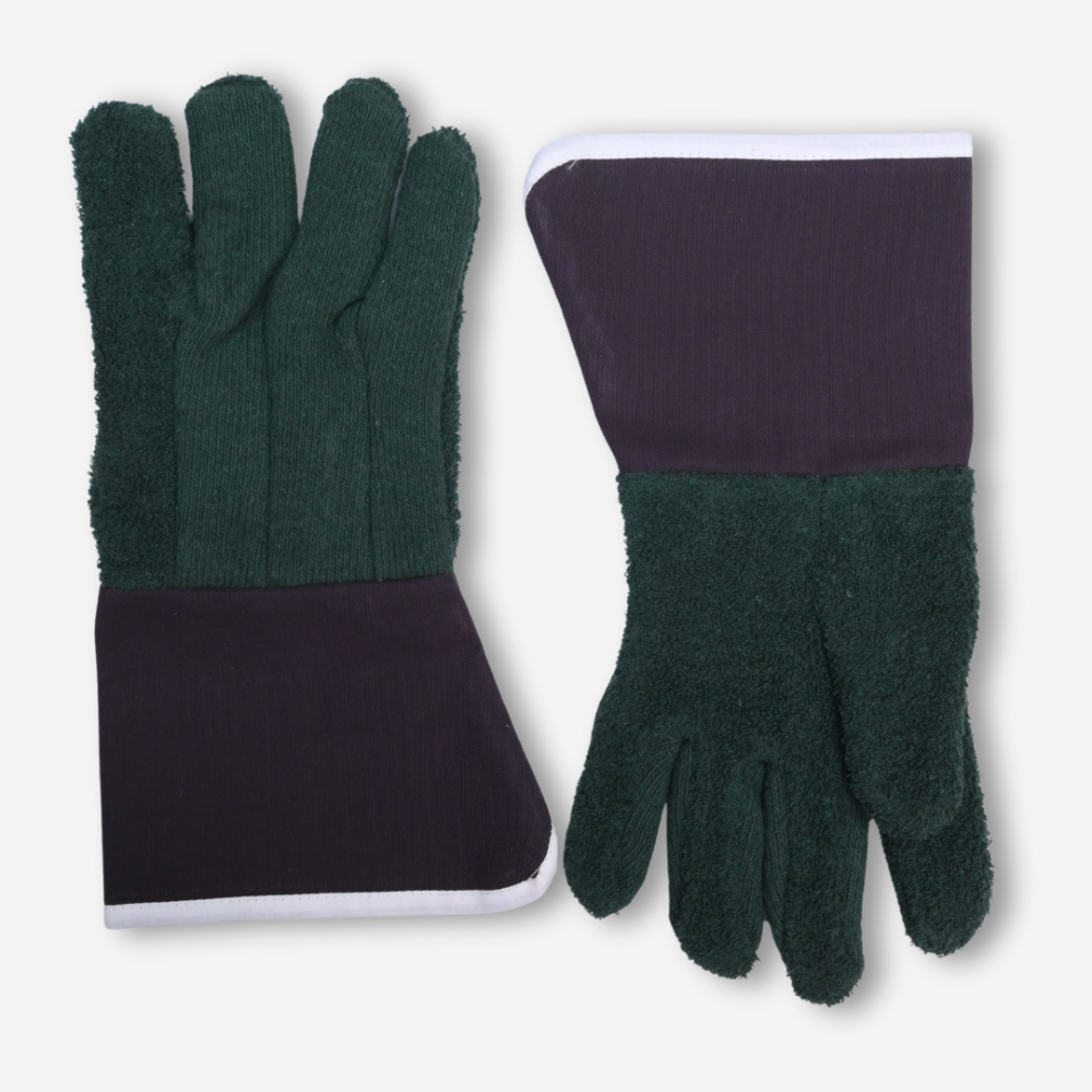 Blue terry cloth glove with Duck Cuff