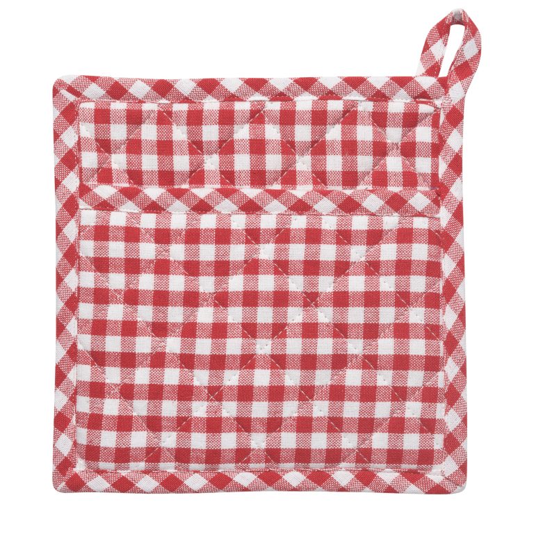 Red checker pot-holder